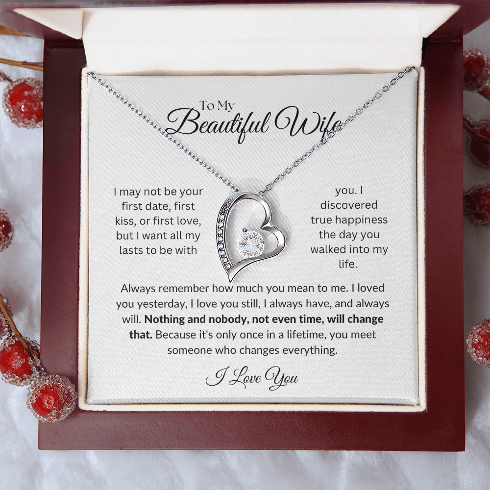 To my Wife, Forever Love Necklace, Heartfelt Message Card, Meaningful Jewelry Gift