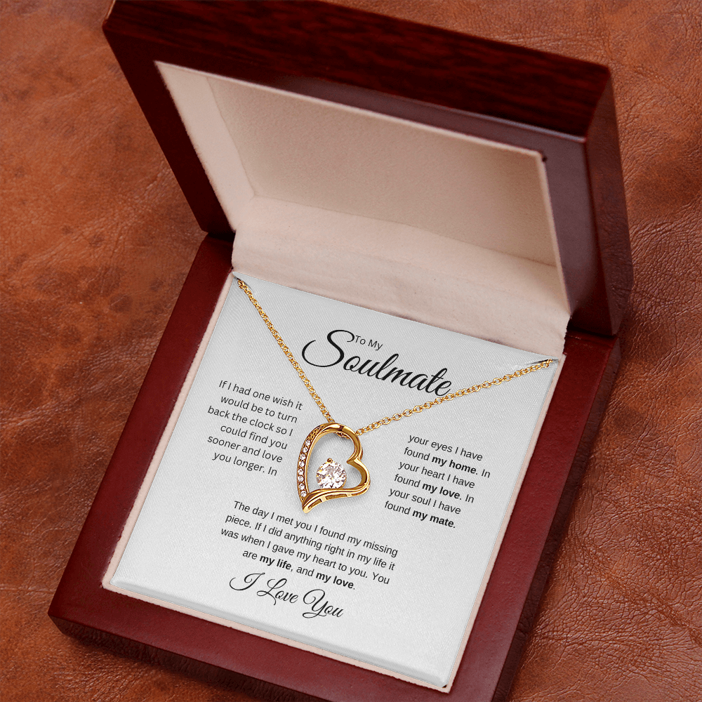 To My Soulmate: Forever Love Necklace with Birthday Message Card, Meaningful Jewelry Gift