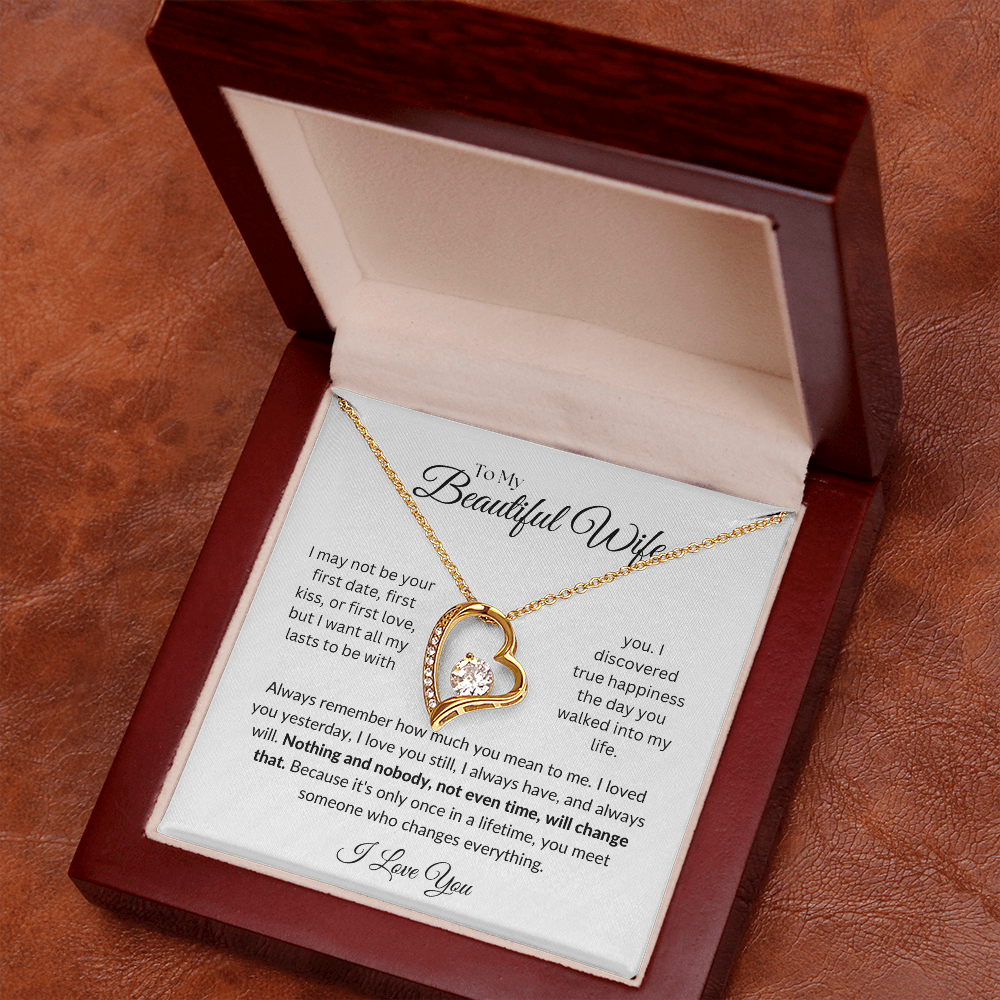 To my Wife, Forever Love Necklace, Heartfelt Message Card, Meaningful Jewelry Gift