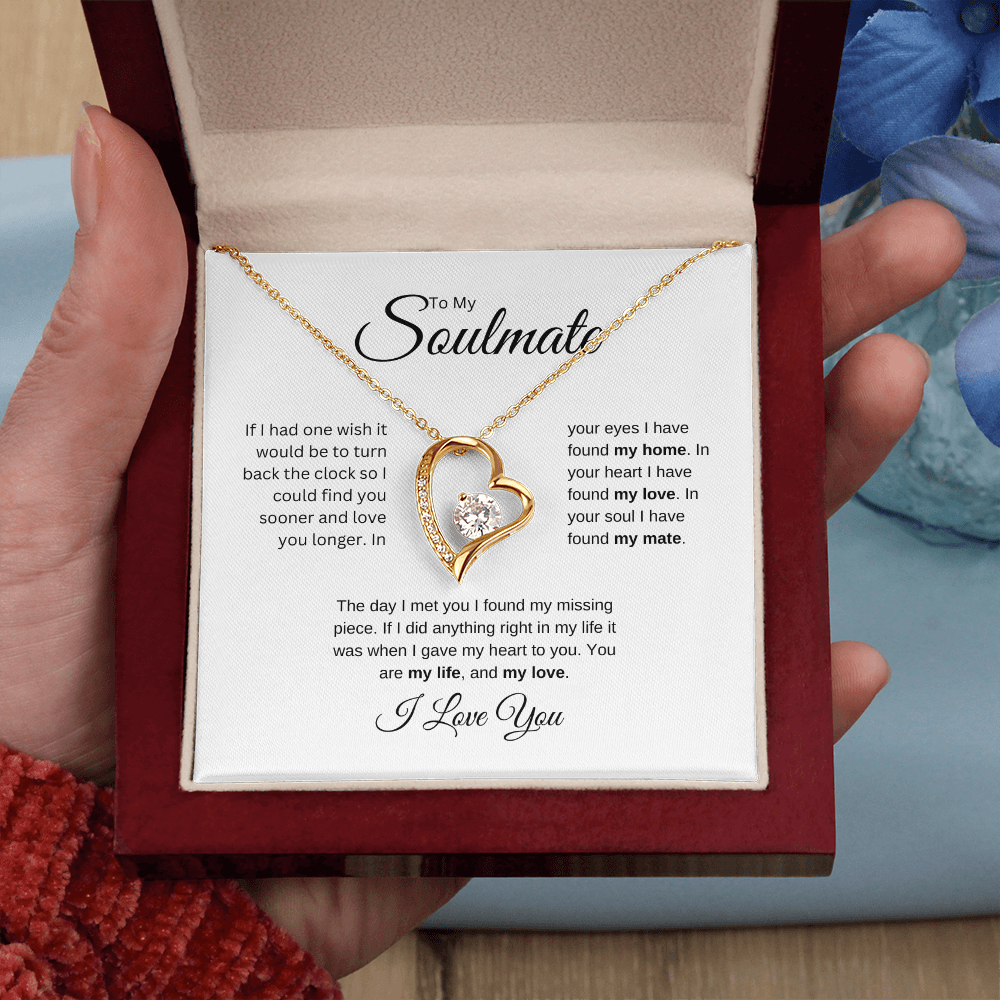 To My Soulmate: Forever Love Necklace with Birthday Message Card, Meaningful Jewelry Gift