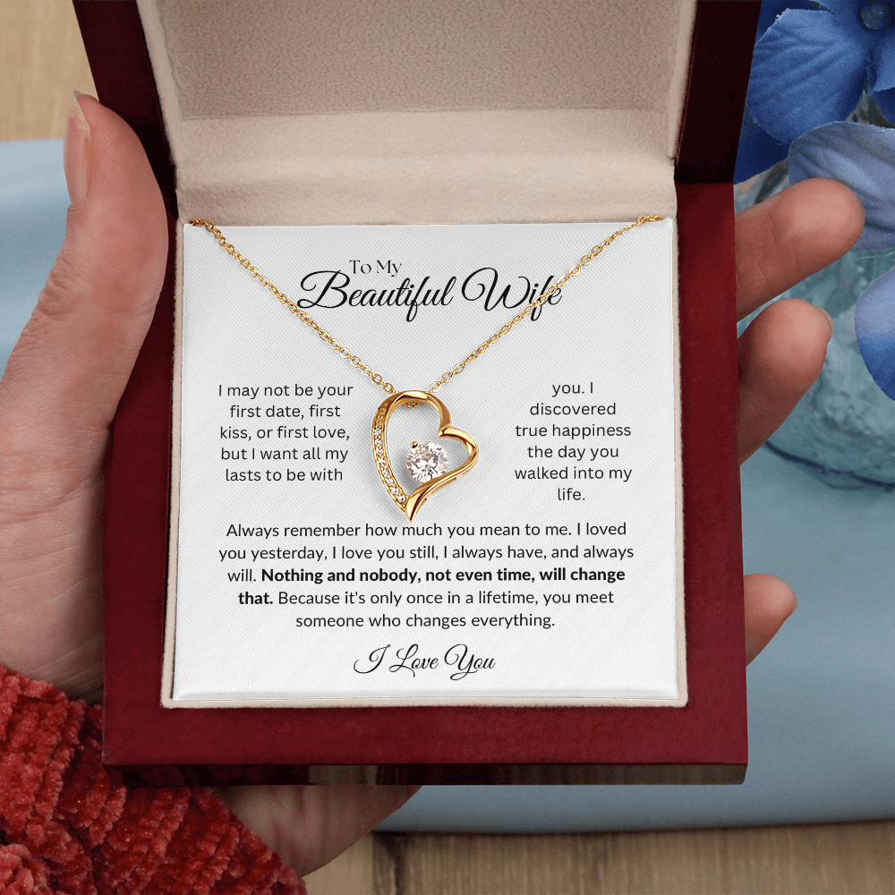 To my Wife, Forever Love Necklace, Heartfelt Message Card, Meaningful Jewelry Gift