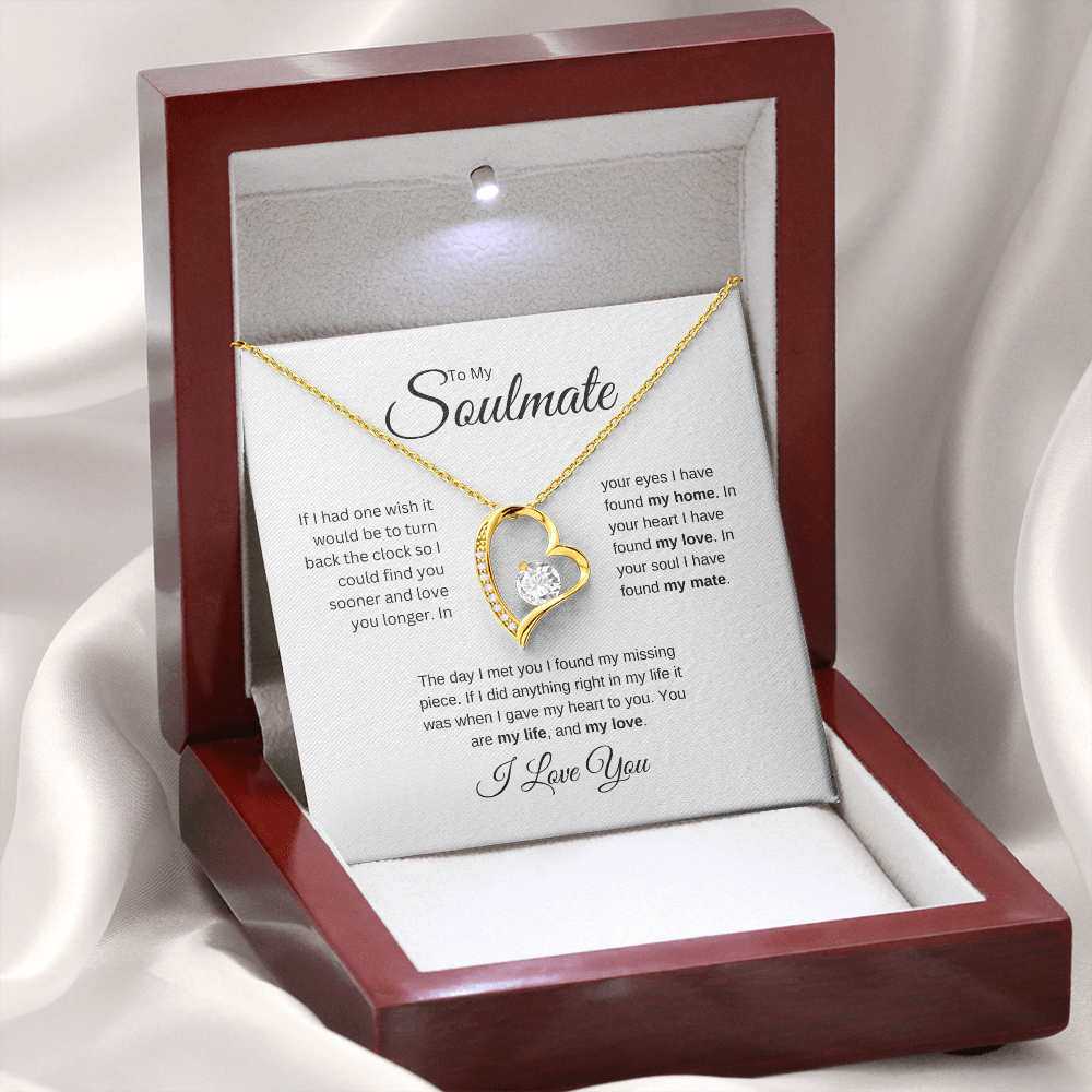 To My Soulmate: Forever Love Necklace with Birthday Message Card, Meaningful Jewelry Gift