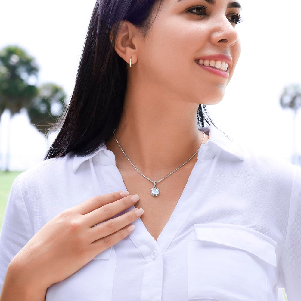To my Beautiful Wife, Eternal Hope Necklace with Heartfelt Message Card, Meaningful Jewelry Gift