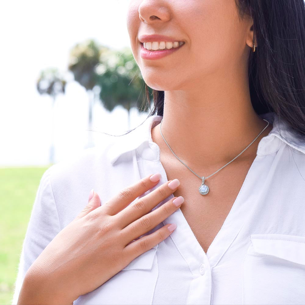 To my Beautiful Wife, Eternal Hope Necklace with Heartfelt Message Card, Meaningful Jewelry Gift