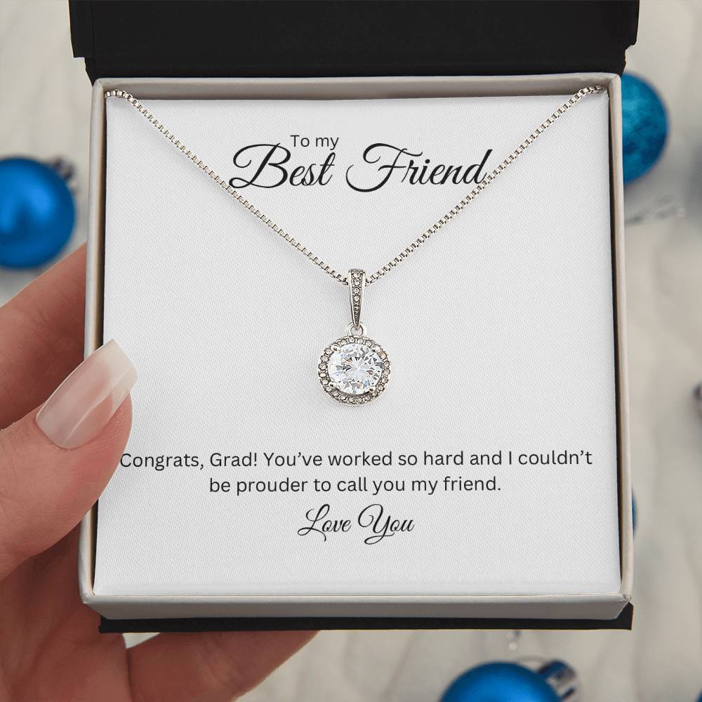 To My Best Friend, Eternal Hope Necklace with Graduate Message Card, Meaningful Jewelry Gift