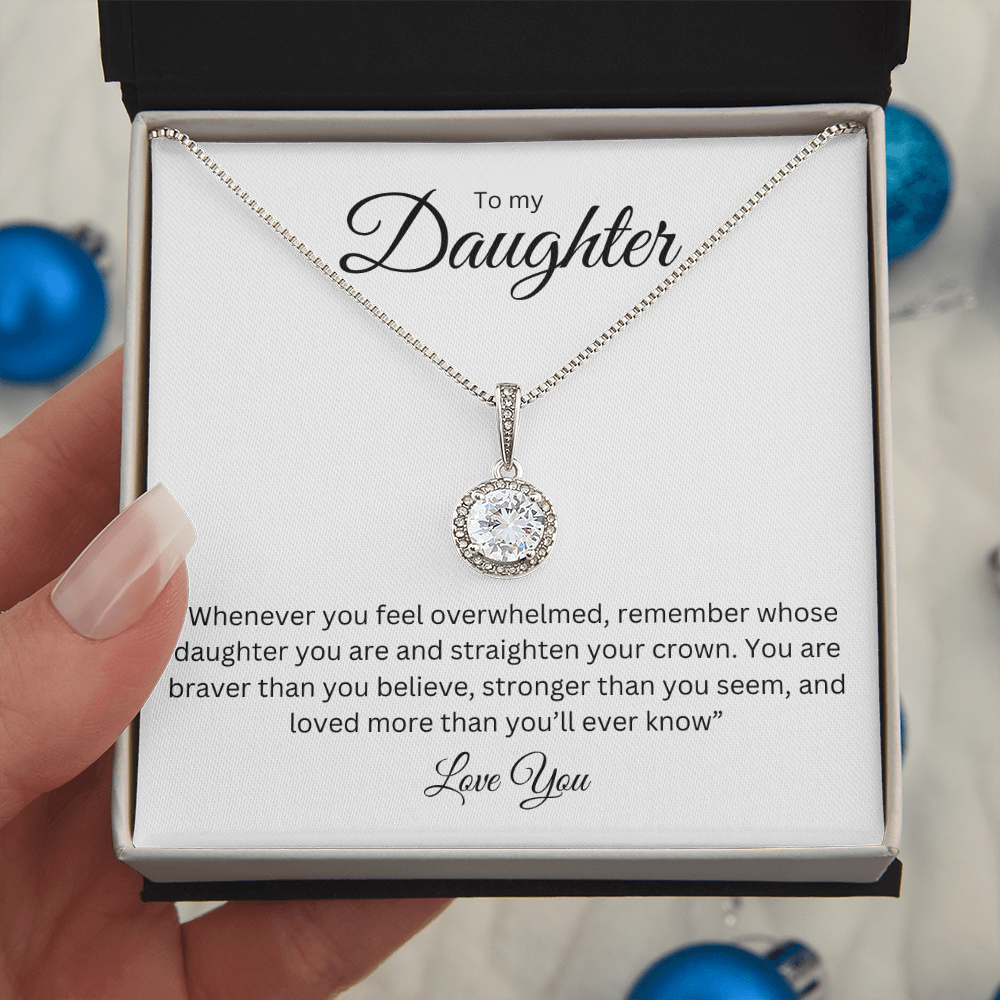 To My Daughter: Eternal Hope Necklace with Inspirational Message Card