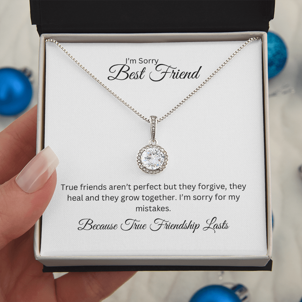 I'm Sorry, Best Friend, Eternal Hope Necklace with Heartfelt Card, Meaningful Jewelry Gift