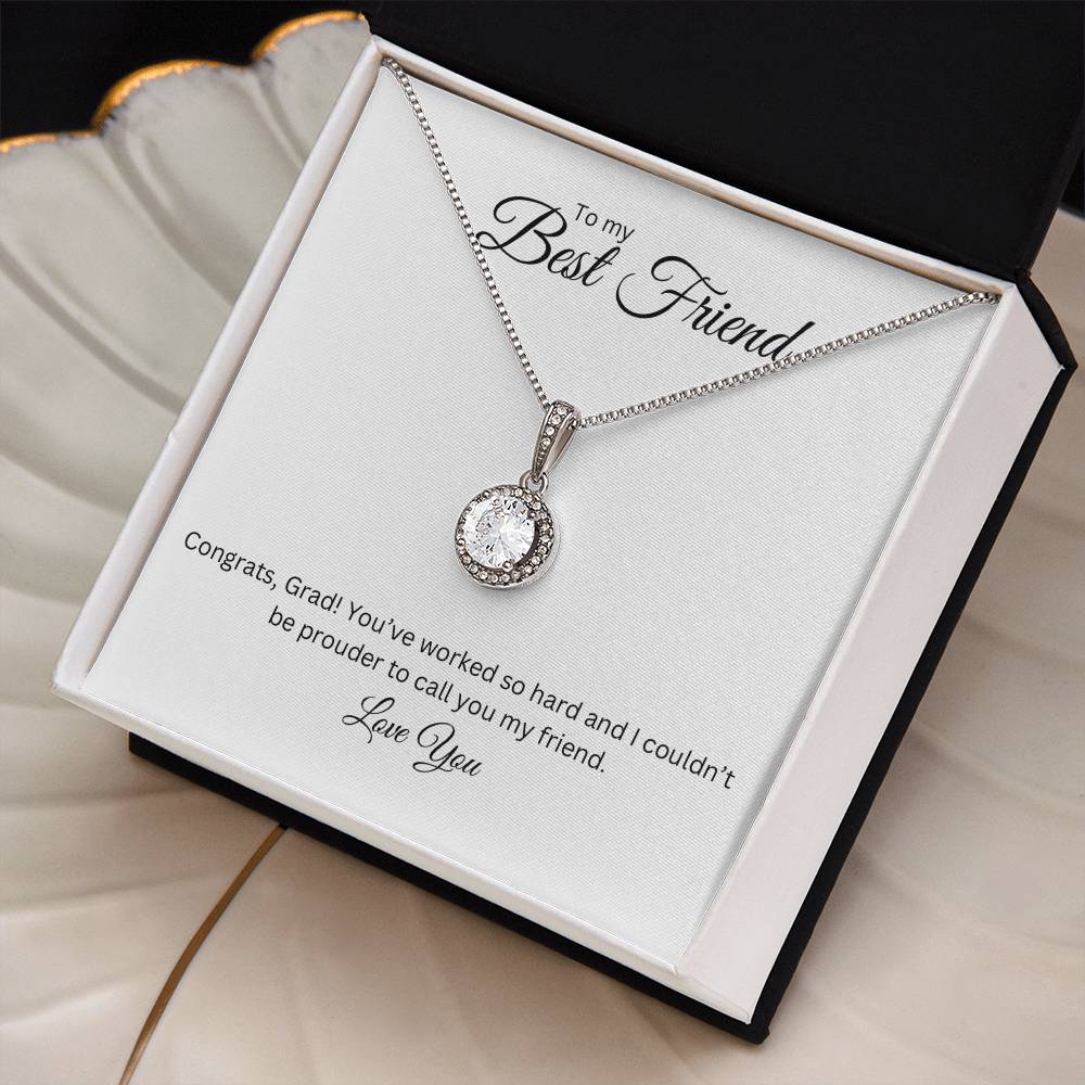 To My Best Friend, Eternal Hope Necklace with Graduate Message Card, Meaningful Jewelry Gift