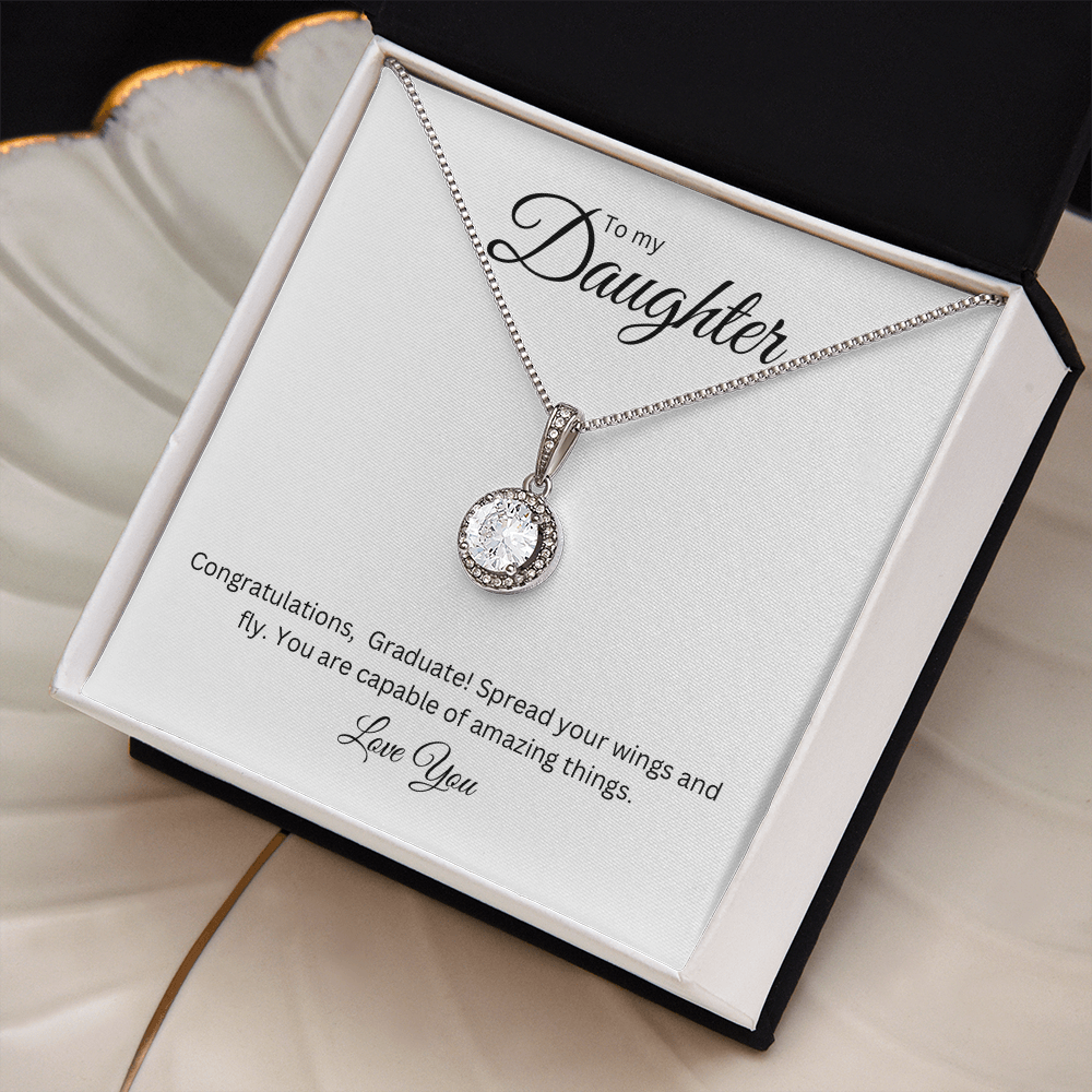 To My Daughter: Eternal Hope Necklace with Graduate Message Card, Meaningful Jewelry Gift