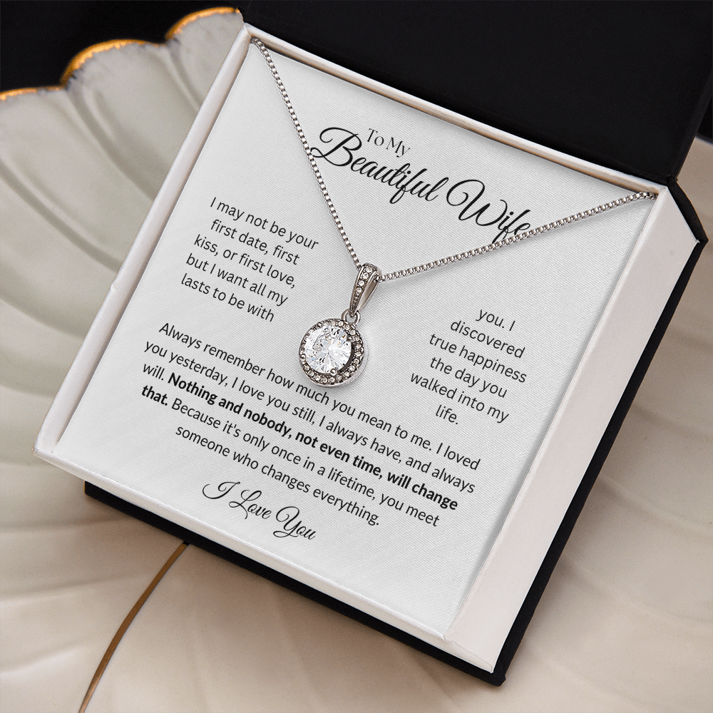 To my Beautiful Wife, Eternal Hope Necklace with Heartfelt Message Card, Meaningful Jewelry Gift