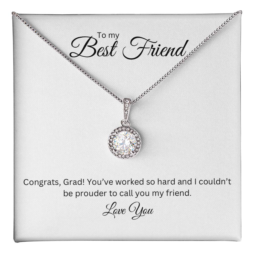 To My Best Friend, Eternal Hope Necklace with Graduate Message Card, Meaningful Jewelry Gift