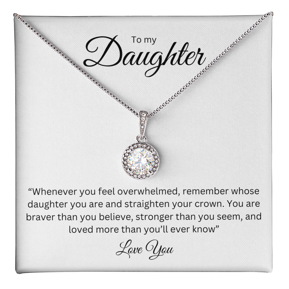 To My Daughter: Eternal Hope Necklace with Inspirational Message Card