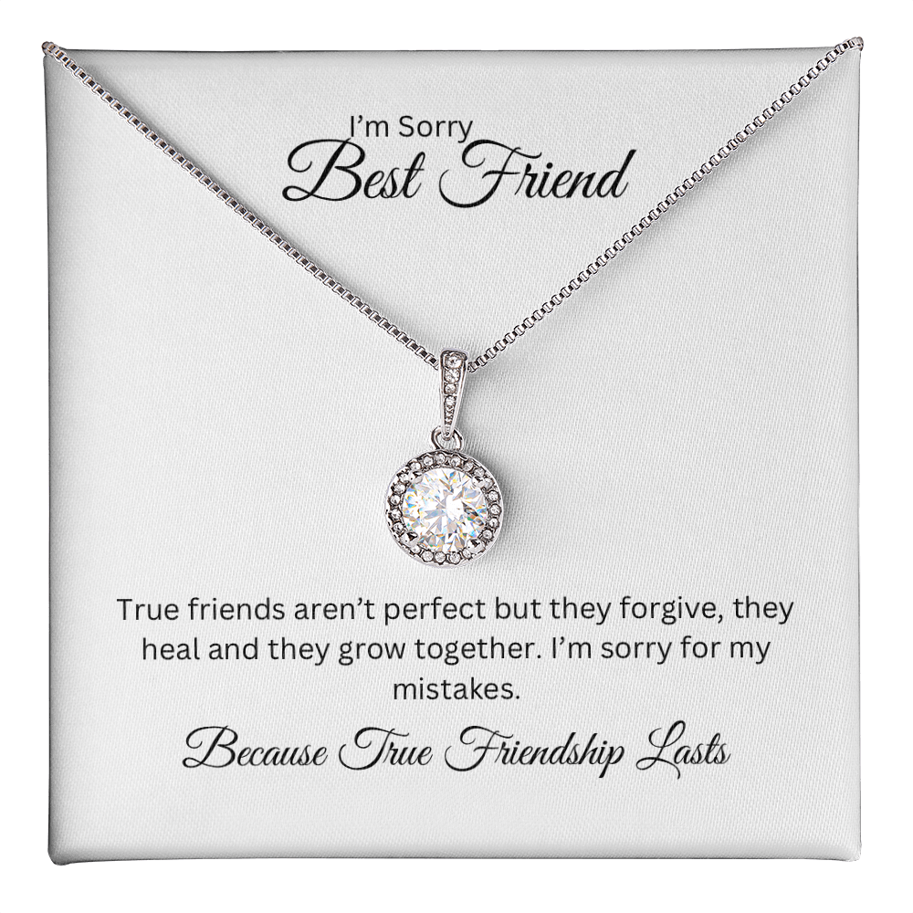 I'm Sorry, Best Friend, Eternal Hope Necklace with Heartfelt Card, Meaningful Jewelry Gift