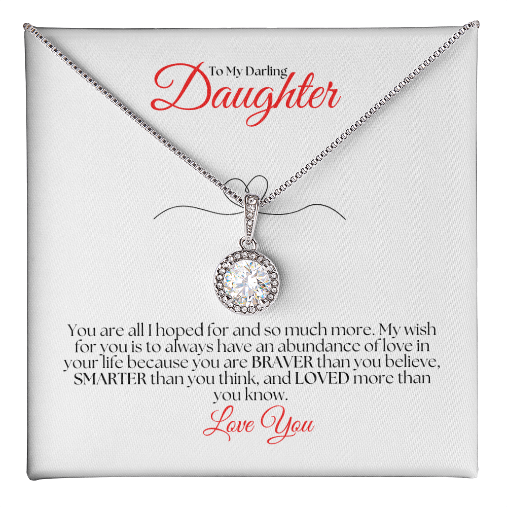 To my Daughter, Eternal Hope Necklace with Heartfelt Message Card, Meaningful Jewelry Gift
