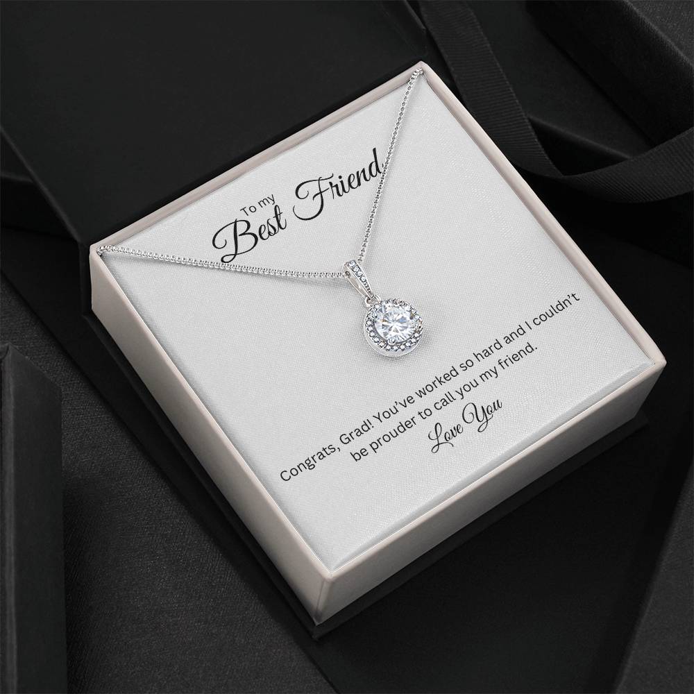 To My Best Friend, Eternal Hope Necklace with Graduate Message Card, Meaningful Jewelry Gift