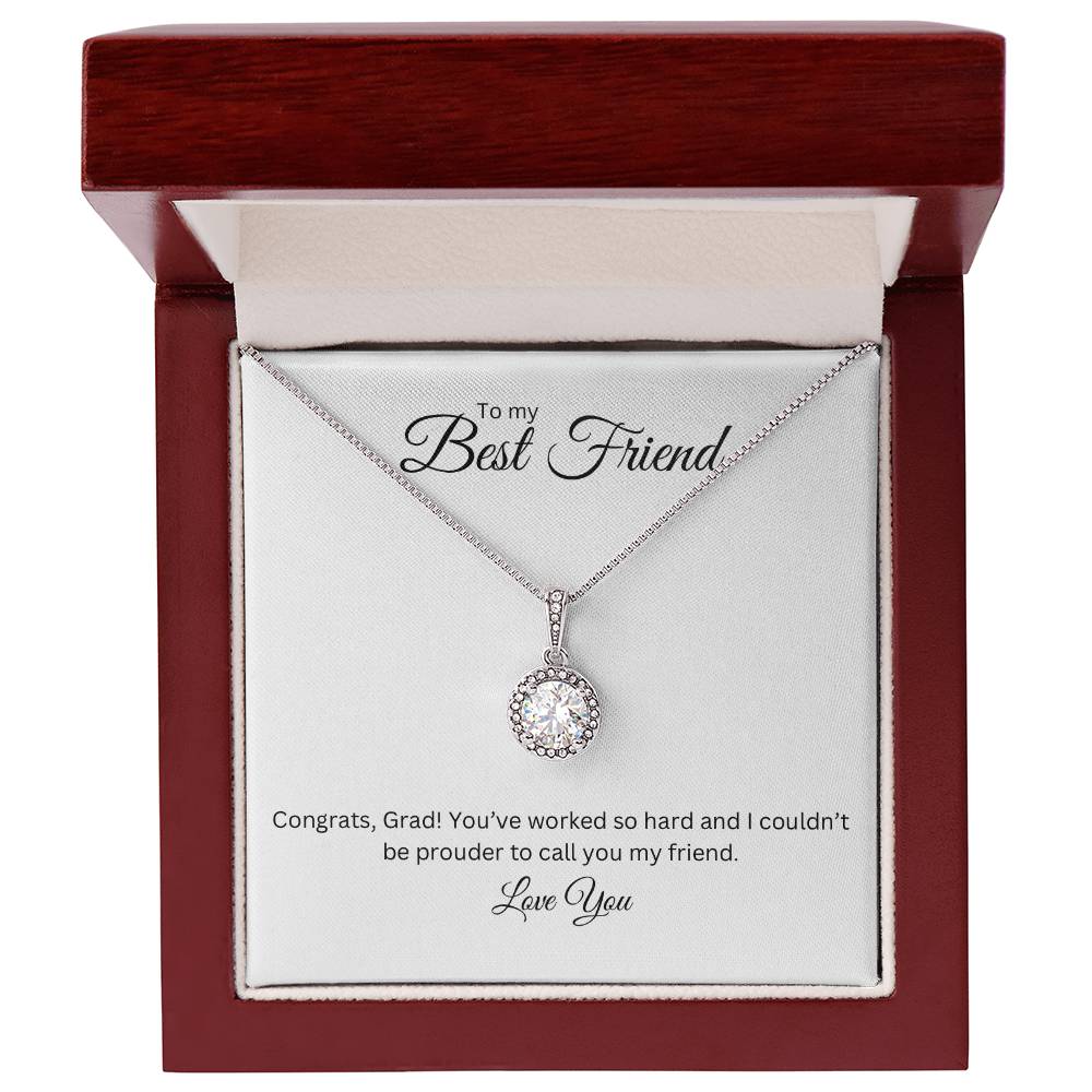 To My Best Friend, Eternal Hope Necklace with Graduate Message Card, Meaningful Jewelry Gift