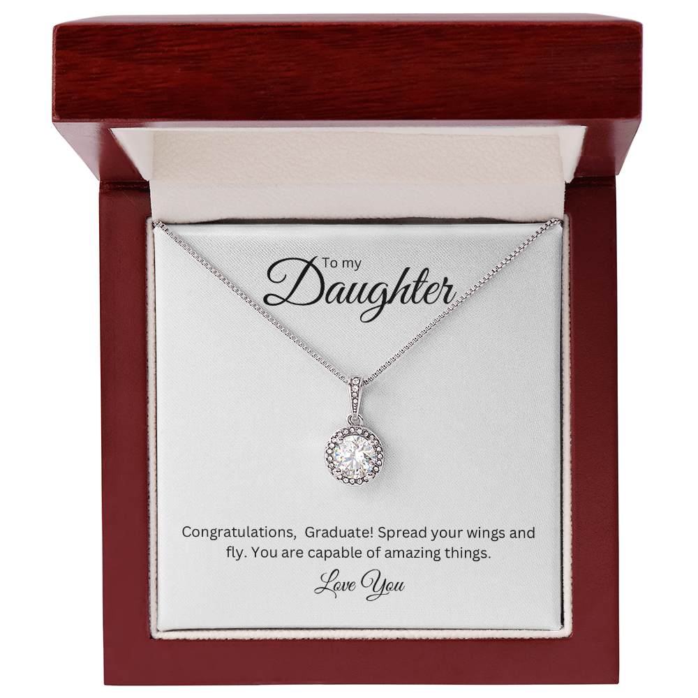To My Daughter: Eternal Hope Necklace with Graduate Message Card, Meaningful Jewelry Gift