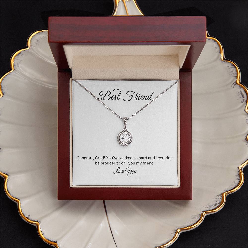 To My Best Friend, Eternal Hope Necklace with Graduate Message Card, Meaningful Jewelry Gift