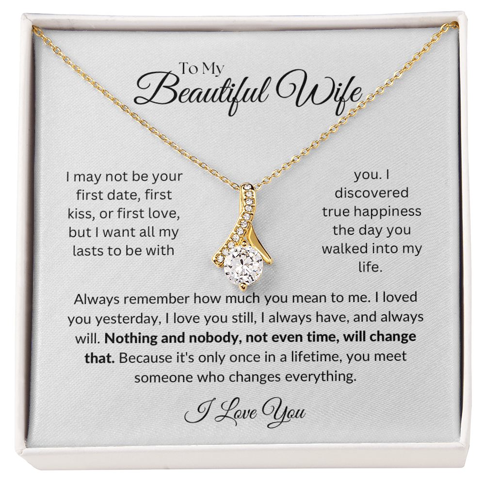 To my Wife, Alluring Beauty Necklace, Heartfelt Message Card, Meaningful Jewelry Gift