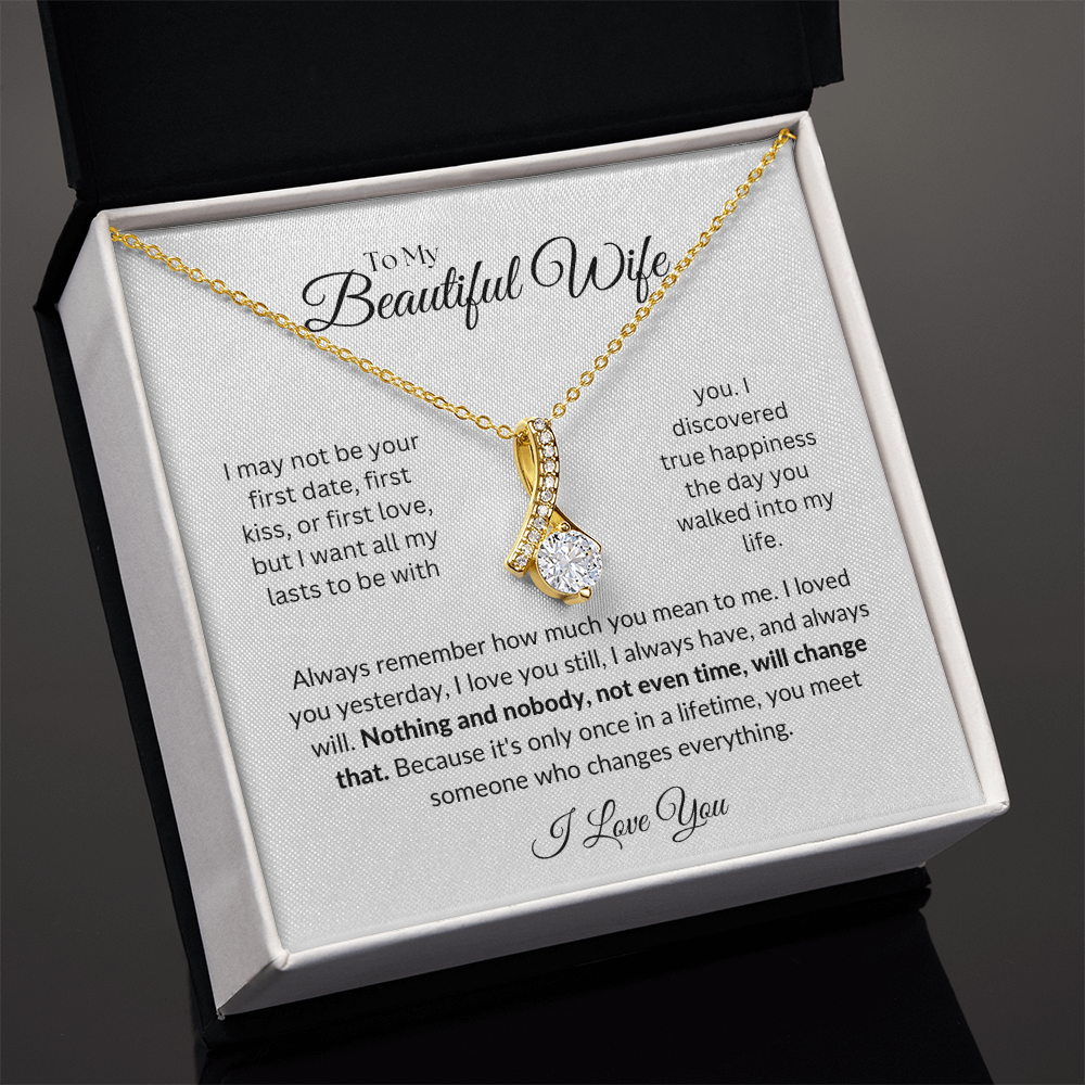 To my Wife, Alluring Beauty Necklace, Heartfelt Message Card, Meaningful Jewelry Gift