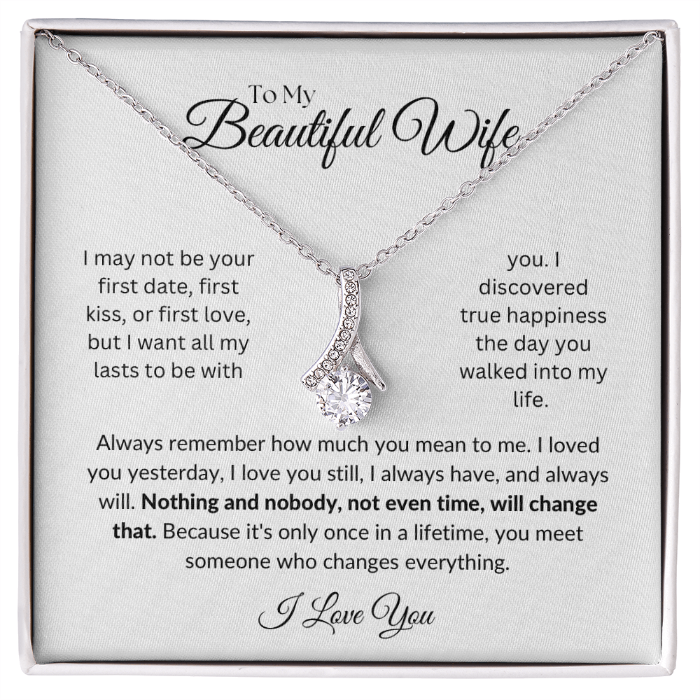 To my Wife, Alluring Beauty Necklace, Heartfelt Message Card, Meaningful Jewelry Gift