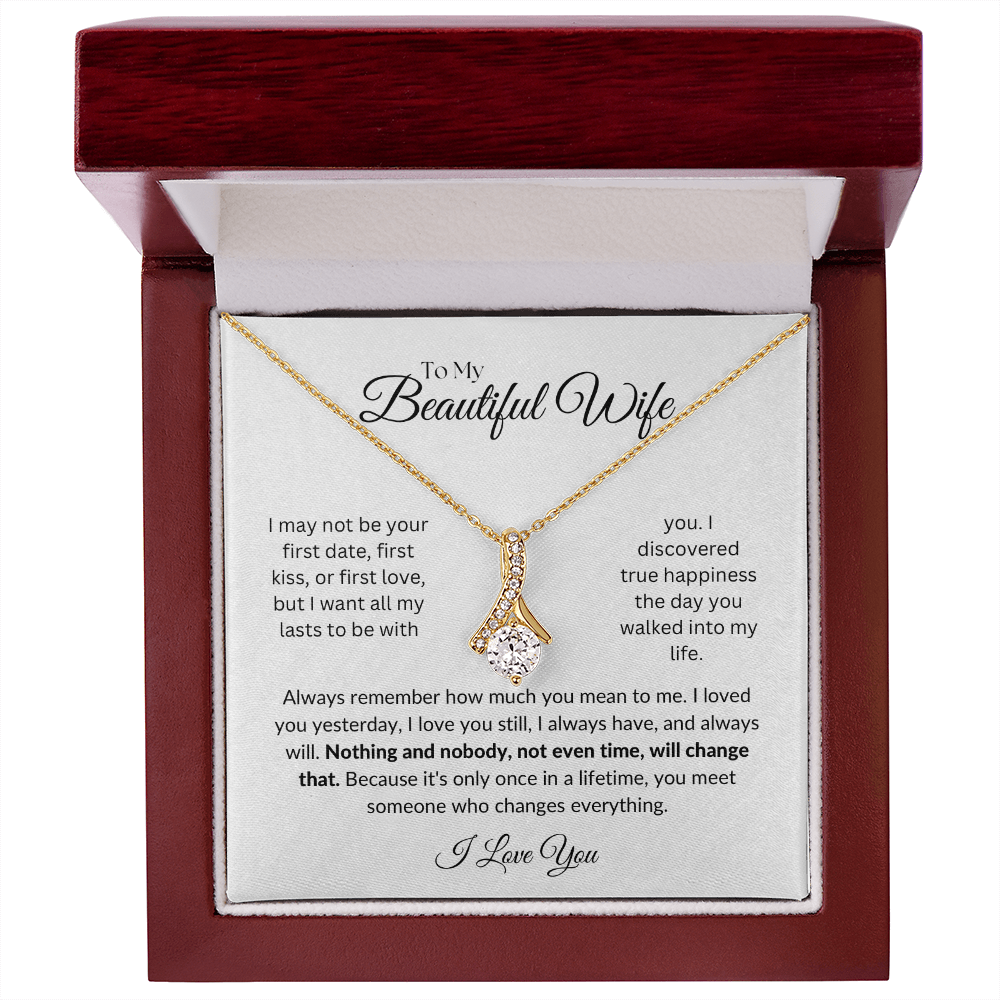 To my Wife, Alluring Beauty Necklace, Heartfelt Message Card, Meaningful Jewelry Gift