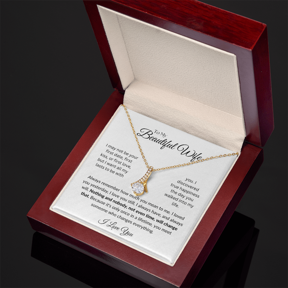 To my Wife, Alluring Beauty Necklace, Heartfelt Message Card, Meaningful Jewelry Gift