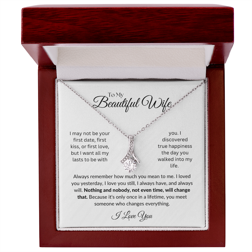To my Wife, Alluring Beauty Necklace, Heartfelt Message Card, Meaningful Jewelry Gift