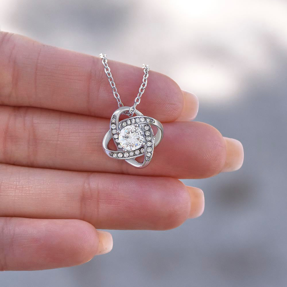 To My Mom: Love Knot Necklace with Birthday Message Card, Meaningful Jewelry Gift