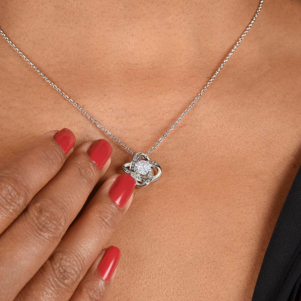 To My Wife - Love Knot Necklace with Happy Birthday Message Card
