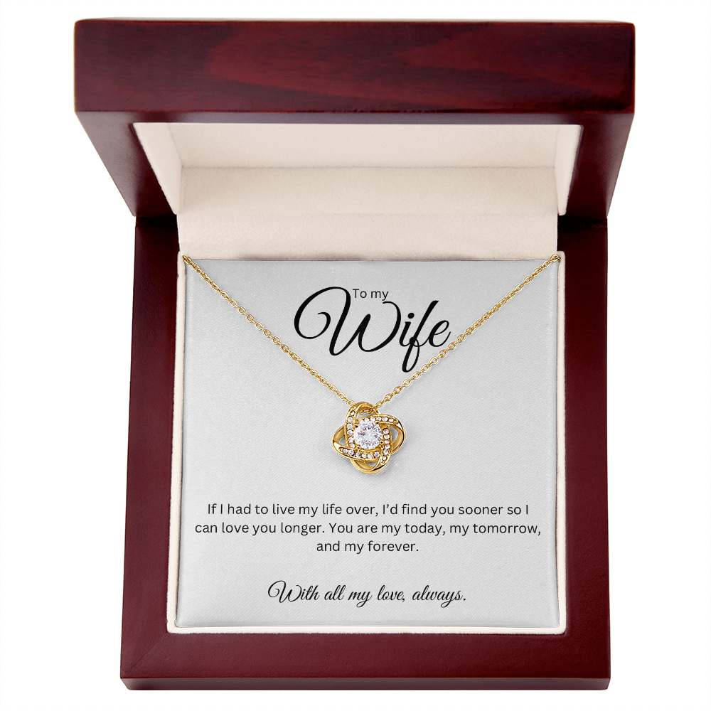 To My Wife Love Knot Necklace - Romantic Gift with Heartfelt Message Card