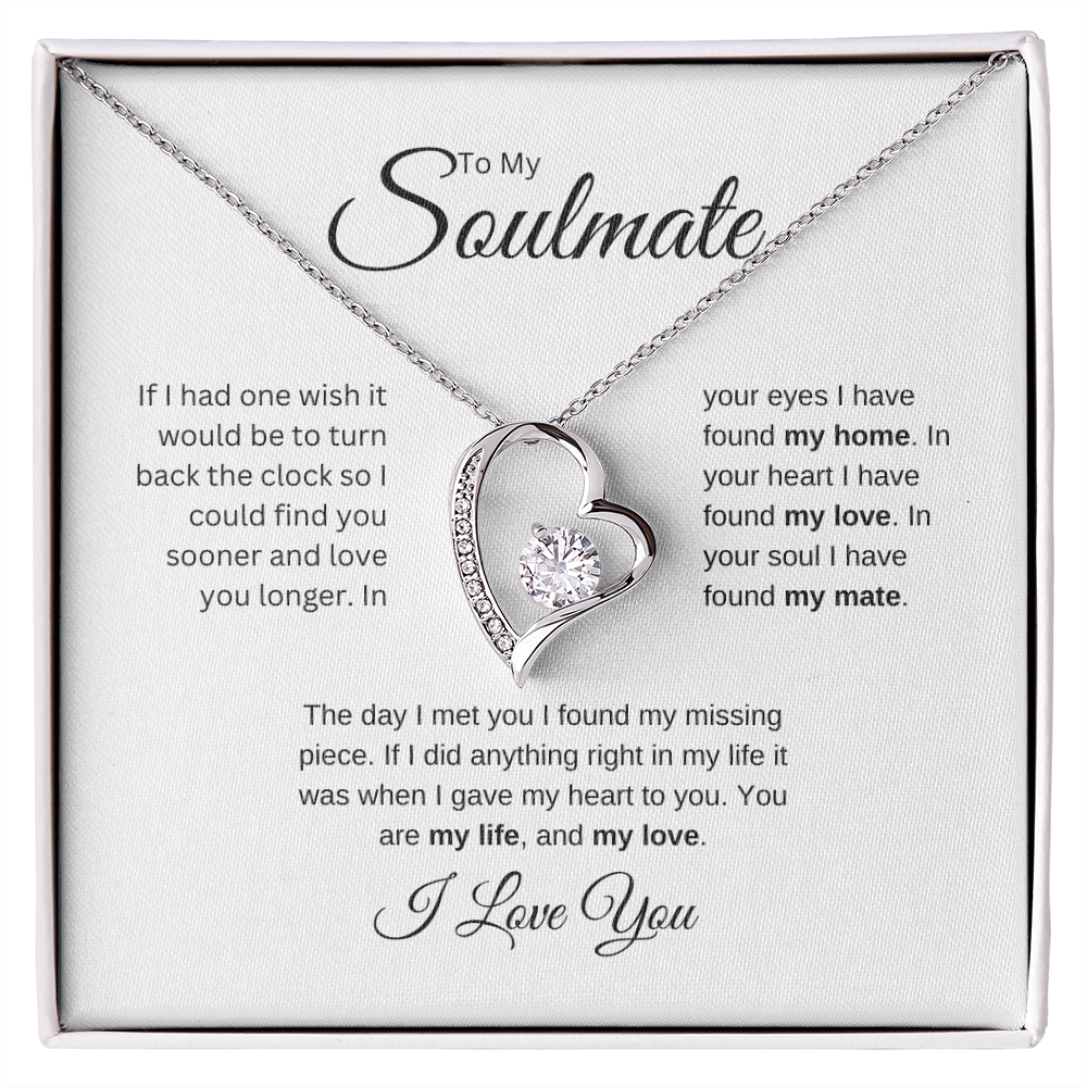 To My Soulmate: Forever Love Necklace with Birthday Message Card, Meaningful Jewelry Gift