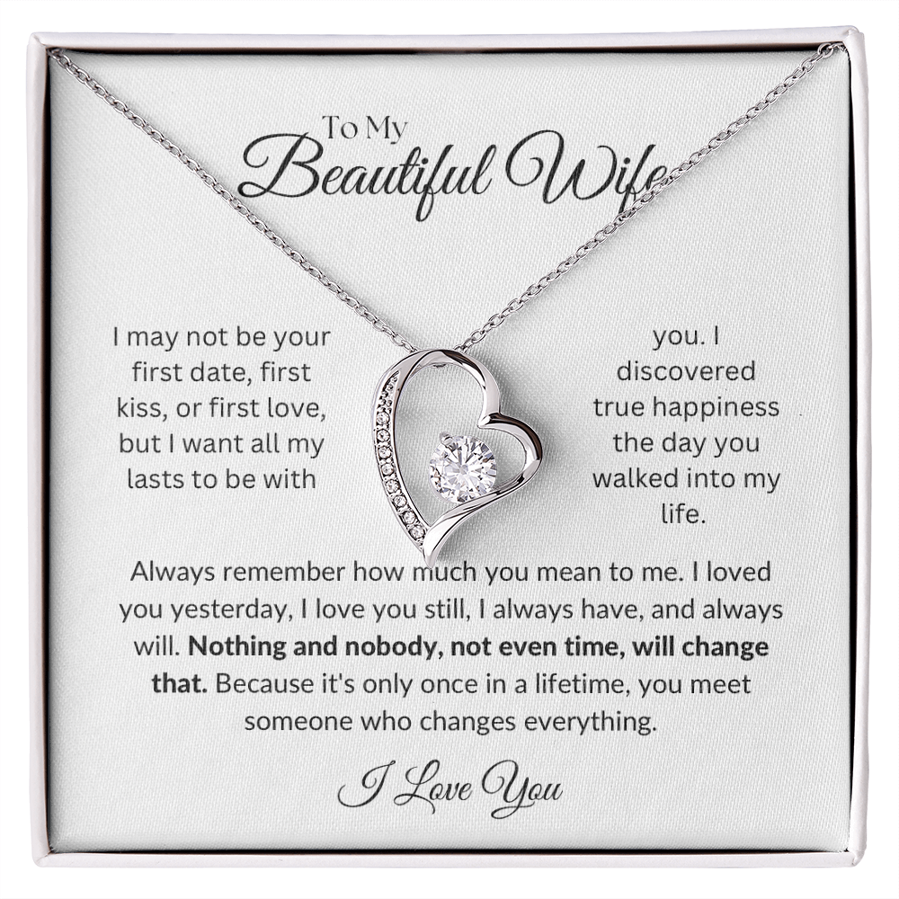 To my Wife, Forever Love Necklace, Heartfelt Message Card, Meaningful Jewelry Gift