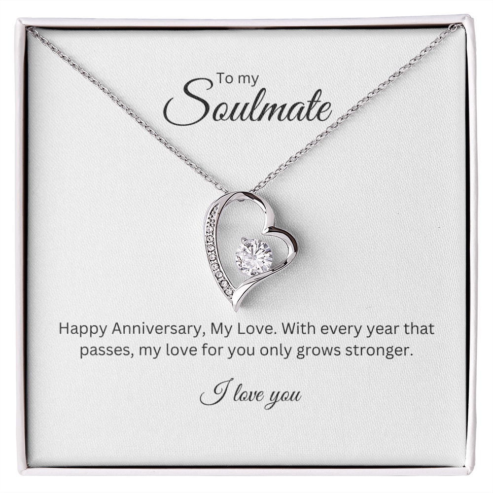 To My Soulmate: Eternal Love Necklace with Anniversary Message Card, Meaningful Jewelry Gift
