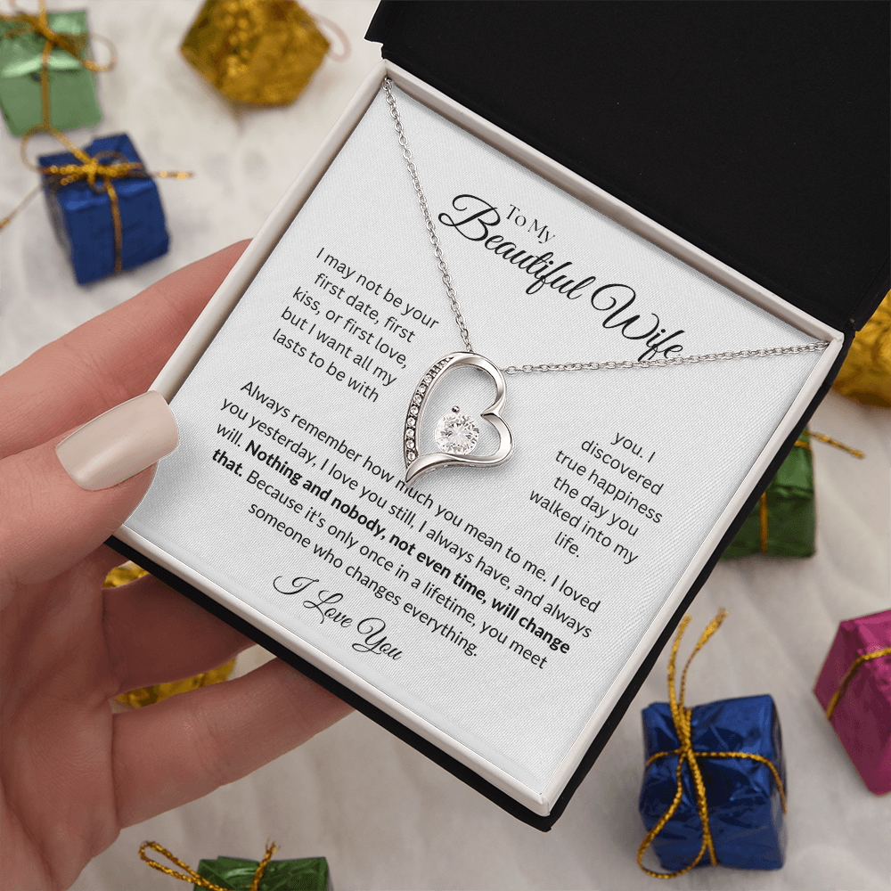 To my Wife, Forever Love Necklace, Heartfelt Message Card, Meaningful Jewelry Gift