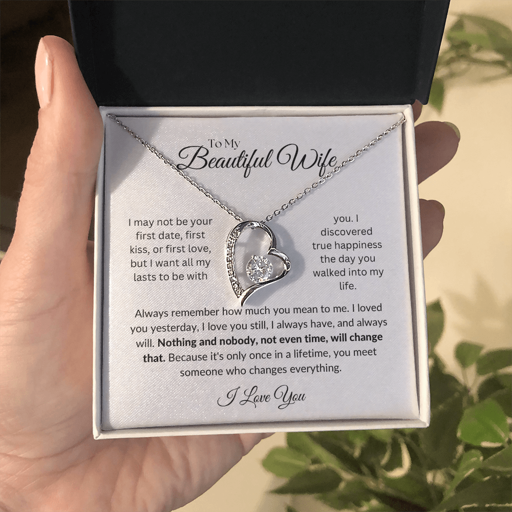 To my Wife, Forever Love Necklace, Heartfelt Message Card, Meaningful Jewelry Gift