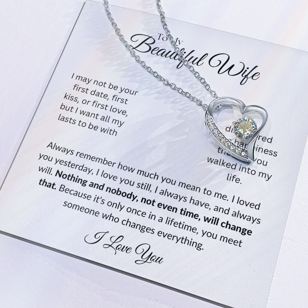 To my Wife, Forever Love Necklace, Heartfelt Message Card, Meaningful Jewelry Gift