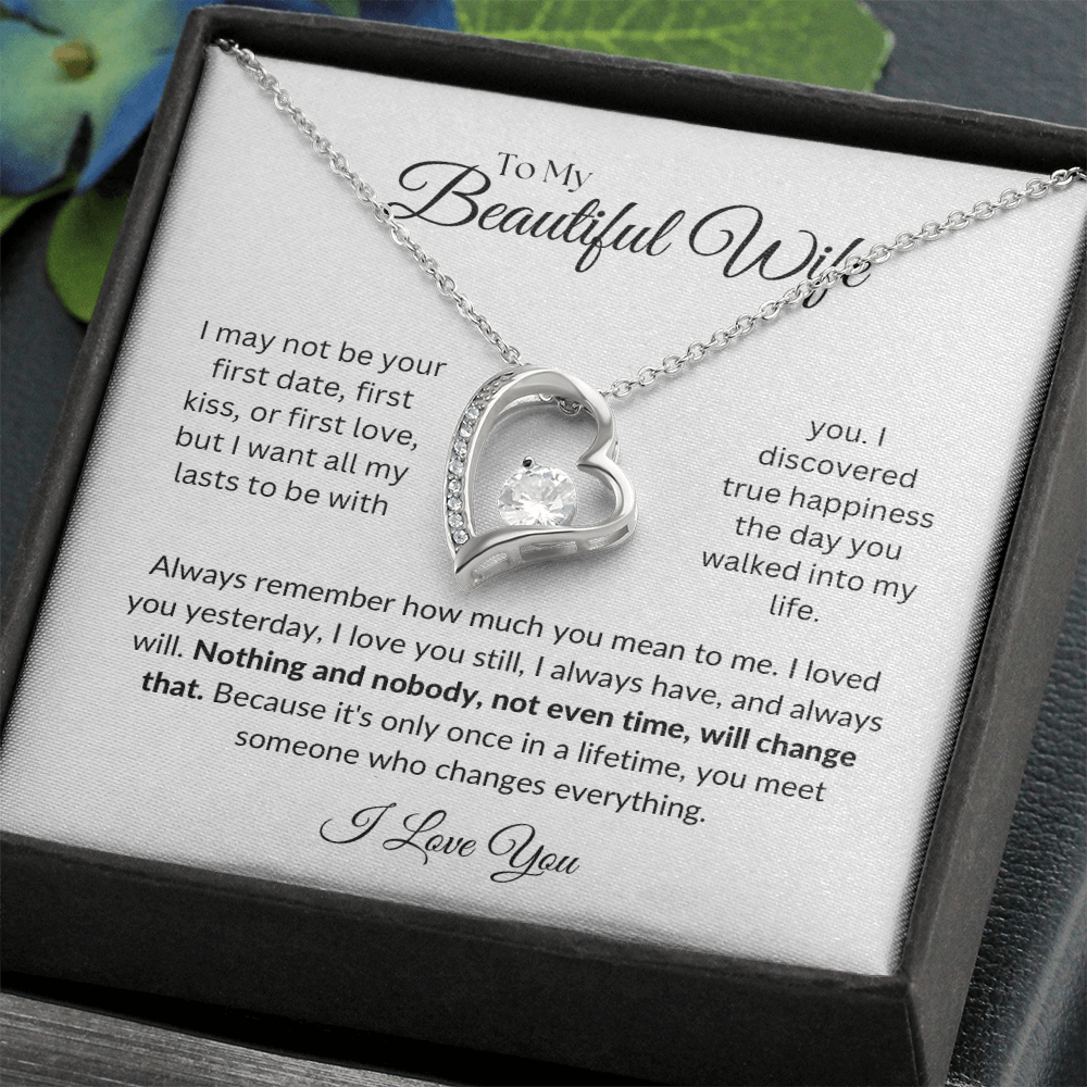 To my Wife, Forever Love Necklace, Heartfelt Message Card, Meaningful Jewelry Gift