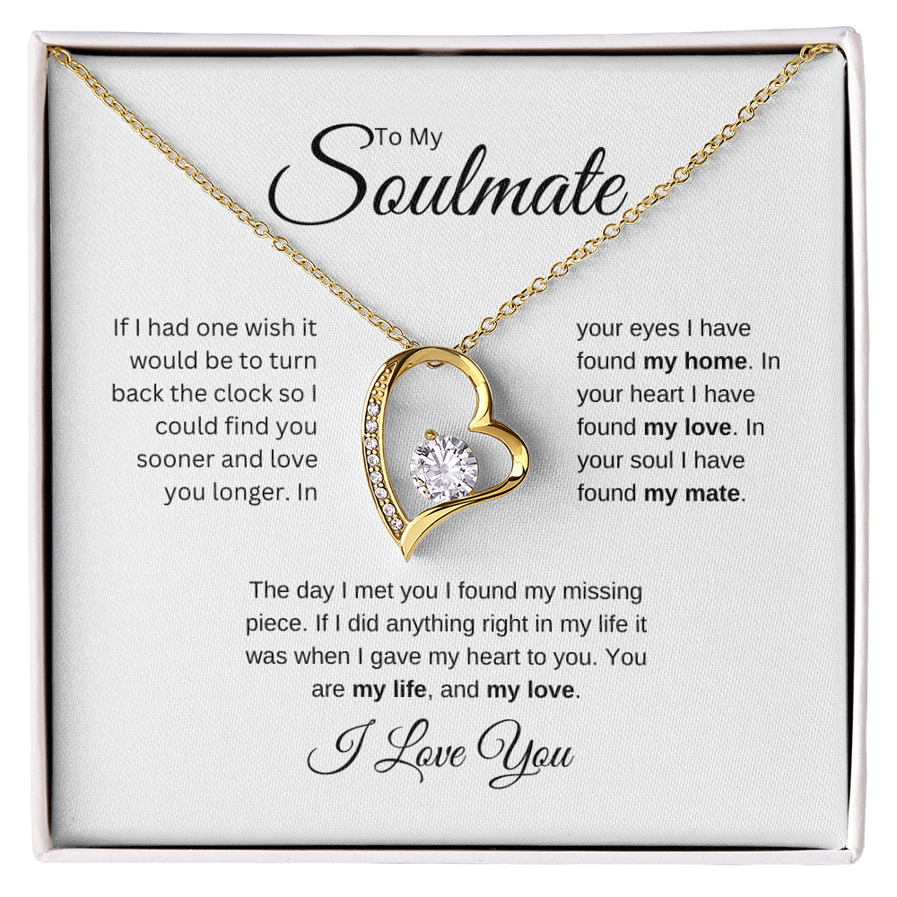 To My Soulmate: Forever Love Necklace with Birthday Message Card, Meaningful Jewelry Gift