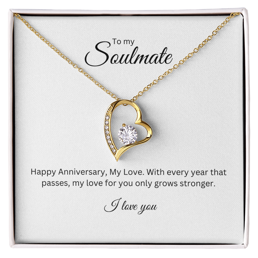 To My Soulmate: Eternal Love Necklace with Anniversary Message Card, Meaningful Jewelry Gift