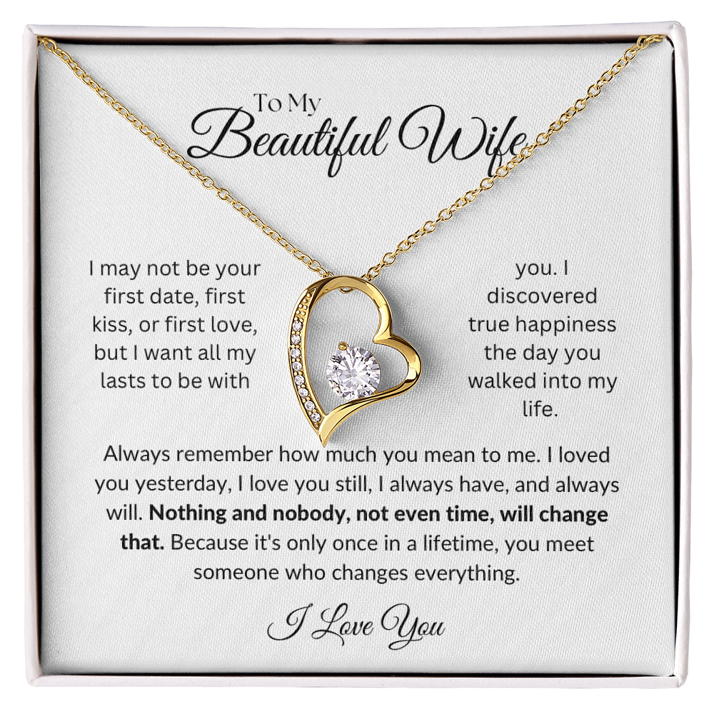 To my Wife, Forever Love Necklace, Heartfelt Message Card, Meaningful Jewelry Gift