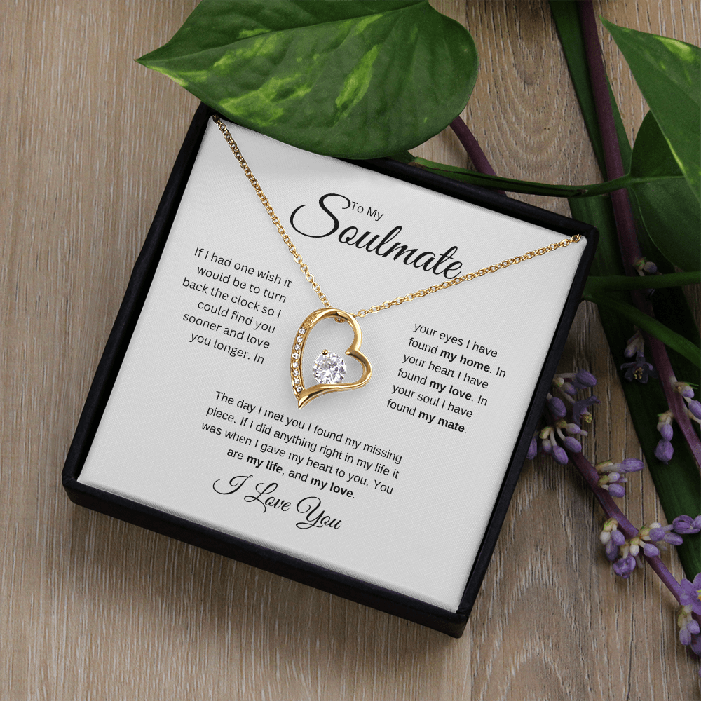 To My Soulmate: Forever Love Necklace with Birthday Message Card, Meaningful Jewelry Gift