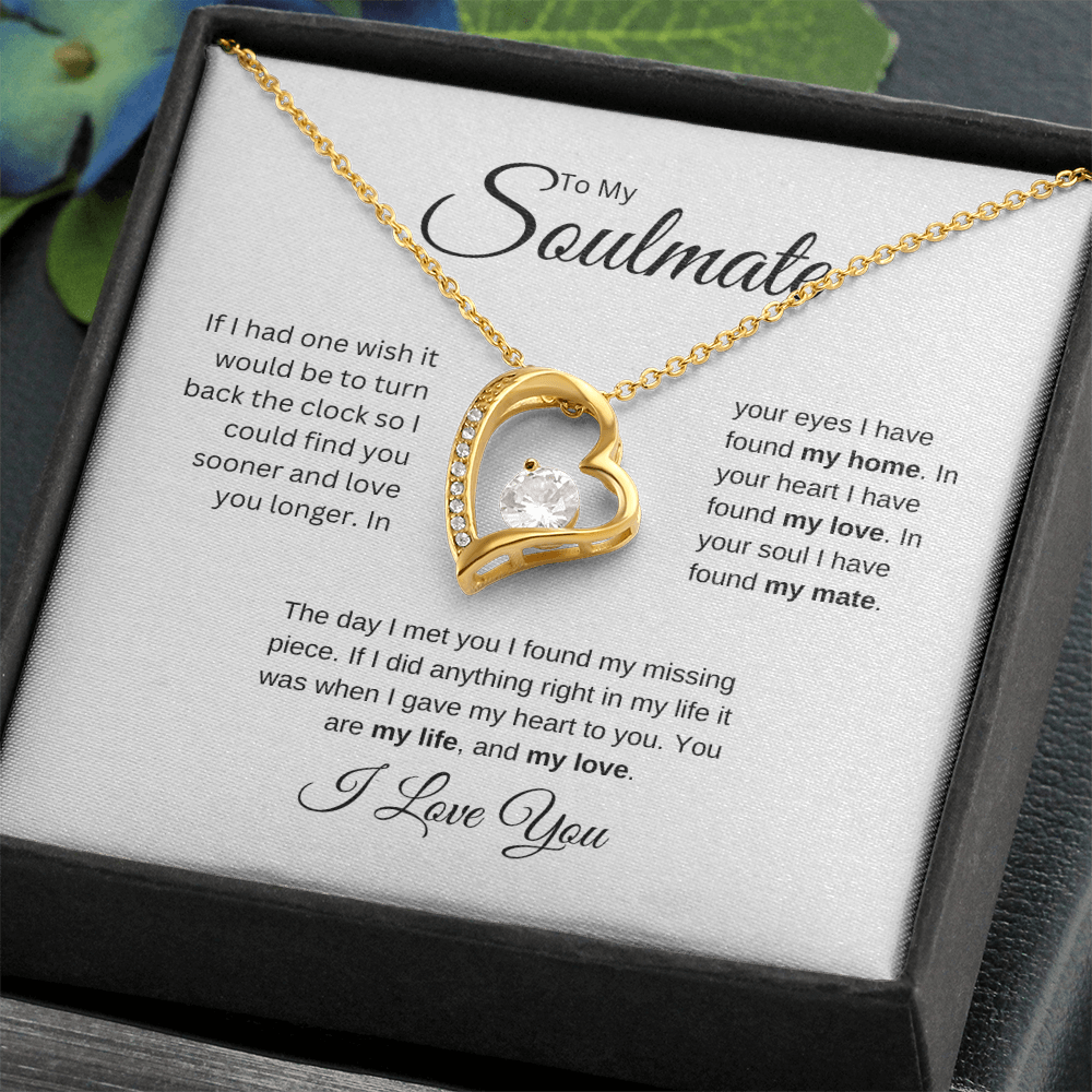 To My Soulmate: Forever Love Necklace with Birthday Message Card, Meaningful Jewelry Gift