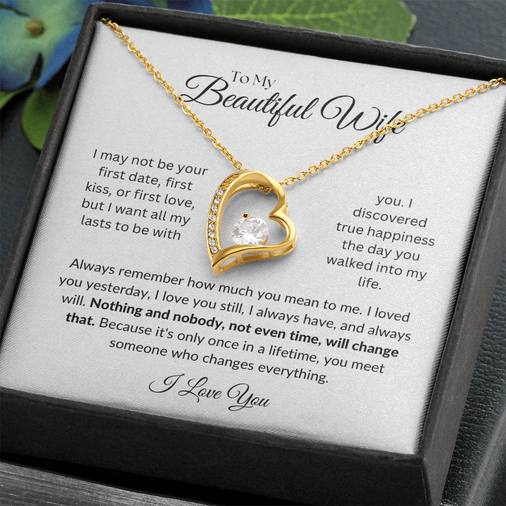 To my Wife, Forever Love Necklace, Heartfelt Message Card, Meaningful Jewelry Gift