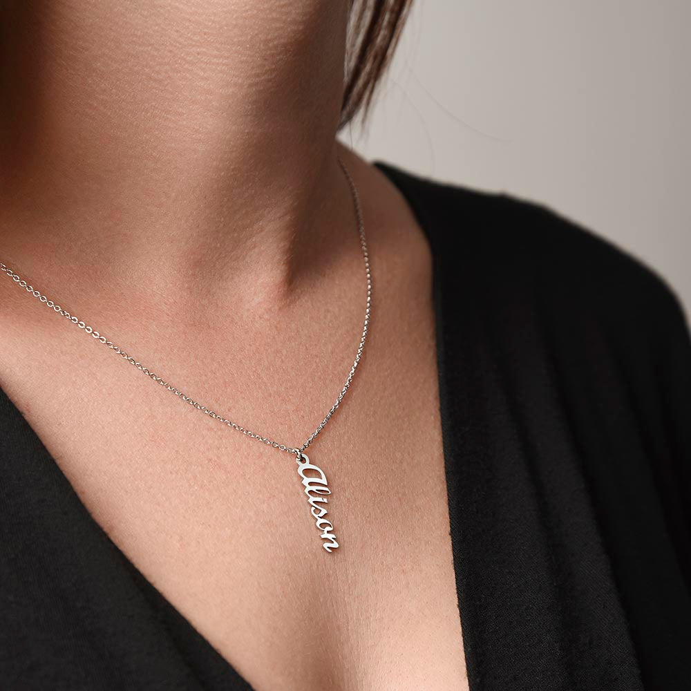 Personalized Multi Vertical Name Necklace, Meaningful Jewelry Gift