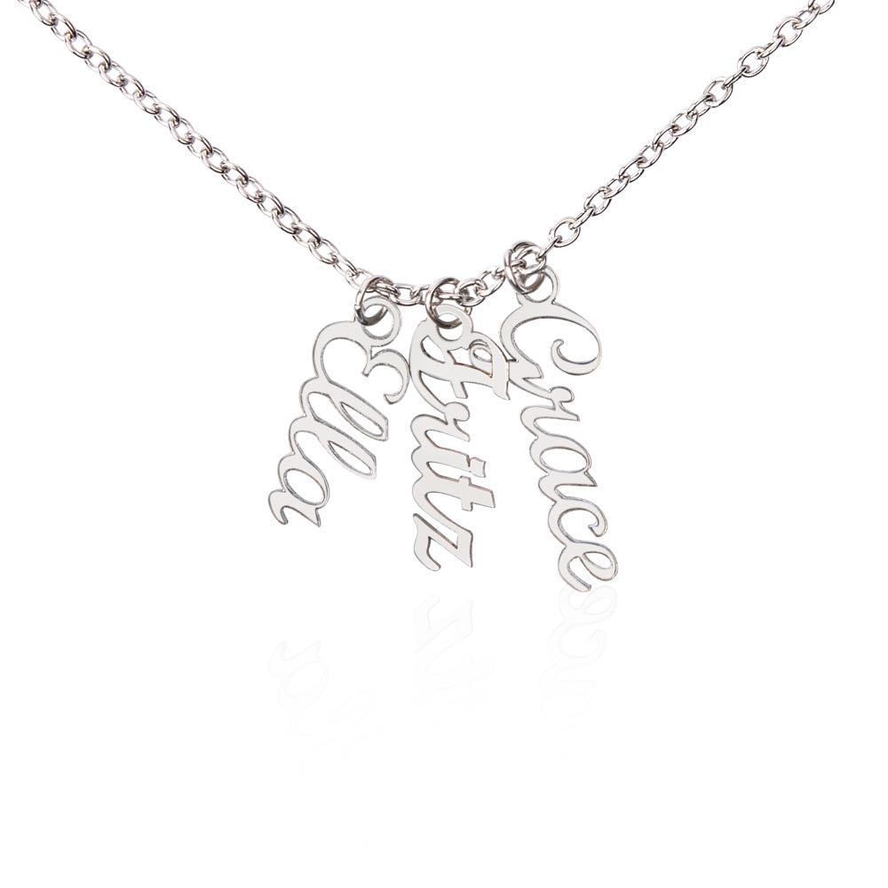Personalized Multi Vertical Name Necklace, Meaningful Jewelry Gift
