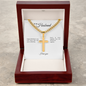 To My Husband: Personalized Cross with Cuban Link Chain & Birthday Message Card, Meaningful Jewelry Gift