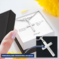To My Husband: Personalized Cross Necklace with Snake Chain & Birthday Message Card, Meaningful Jewelry Gift