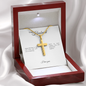 To My Husband: Personalized Cross Necklace with Snake Chain & Birthday Message Card, Meaningful Jewelry Gift