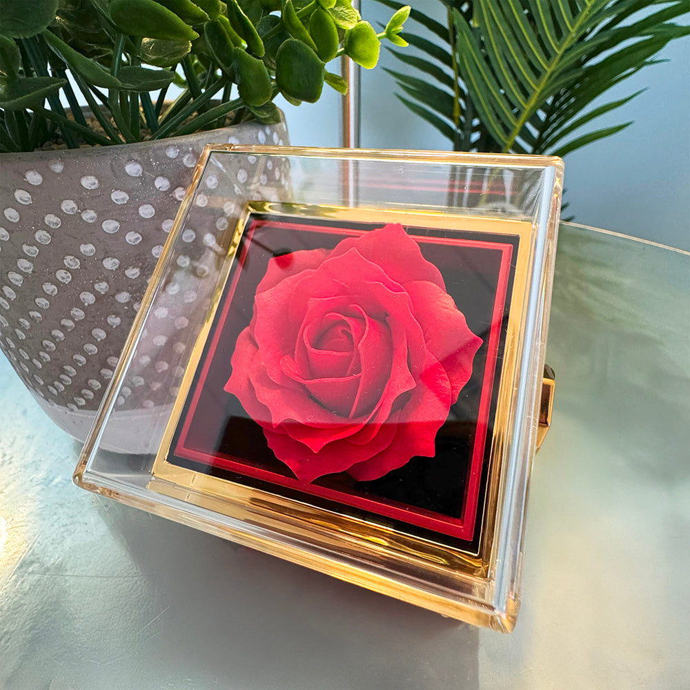 To My Wife: Love Knot Necklace with Rotating Rose Gift Box and Heartfelt Message Card, Meaningful Jewelry